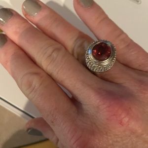 Stunning! Pink tourmaline & diamond ring. EUC!